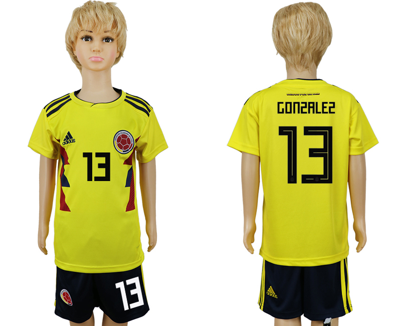2018 World Cup Children football jersey Columbia CHIRLDREN #13 G